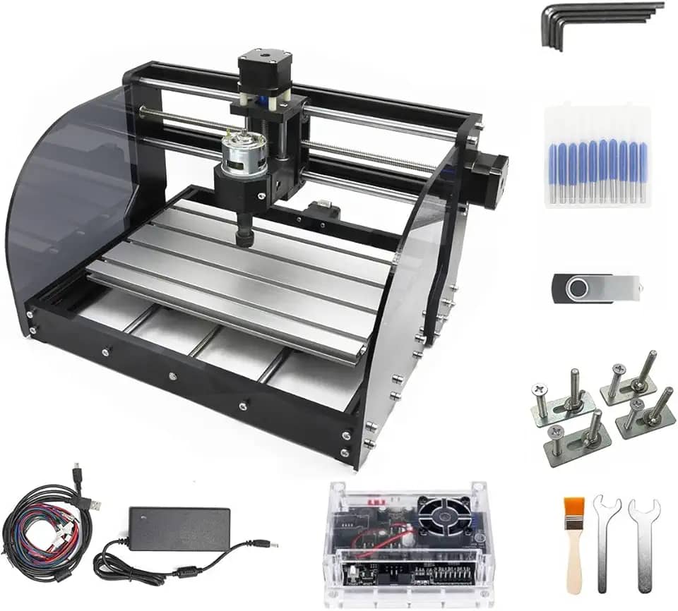 CNC 3018 Pro Max 3 eixos Desktop DIY Mini Madeira Router Kit Gravador Madeira PCB Fresagem de PVC Máquina de escultura GRBL Controle com pinça ER11 (3018 Pro Max)