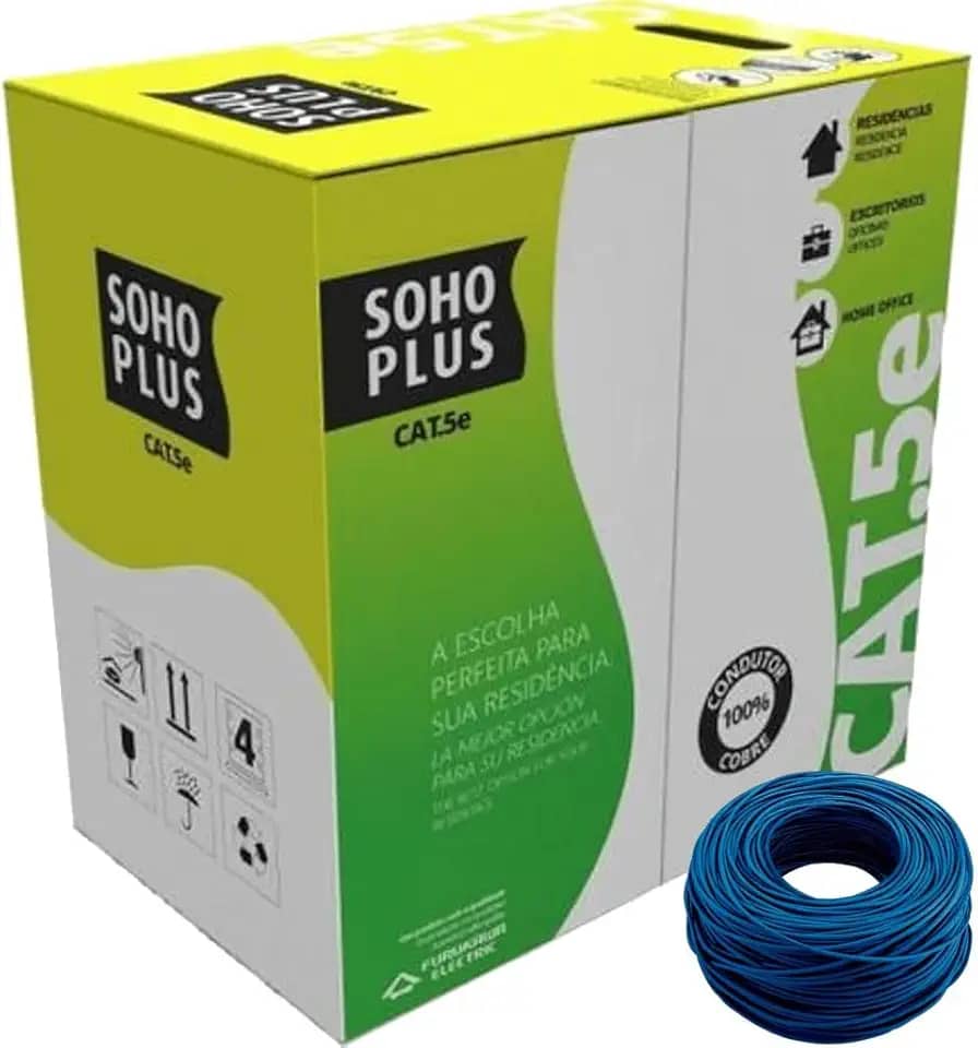 Caixa de Cabo de Rede Cat5e Furukawa SohoPlus Utp 305Mts UTP (Azul)