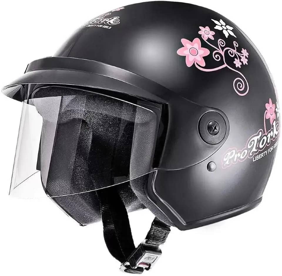 Pro Tork Capacete Moto Aberto Feminino Liberty Three For Girls, Preto, Tam. 56