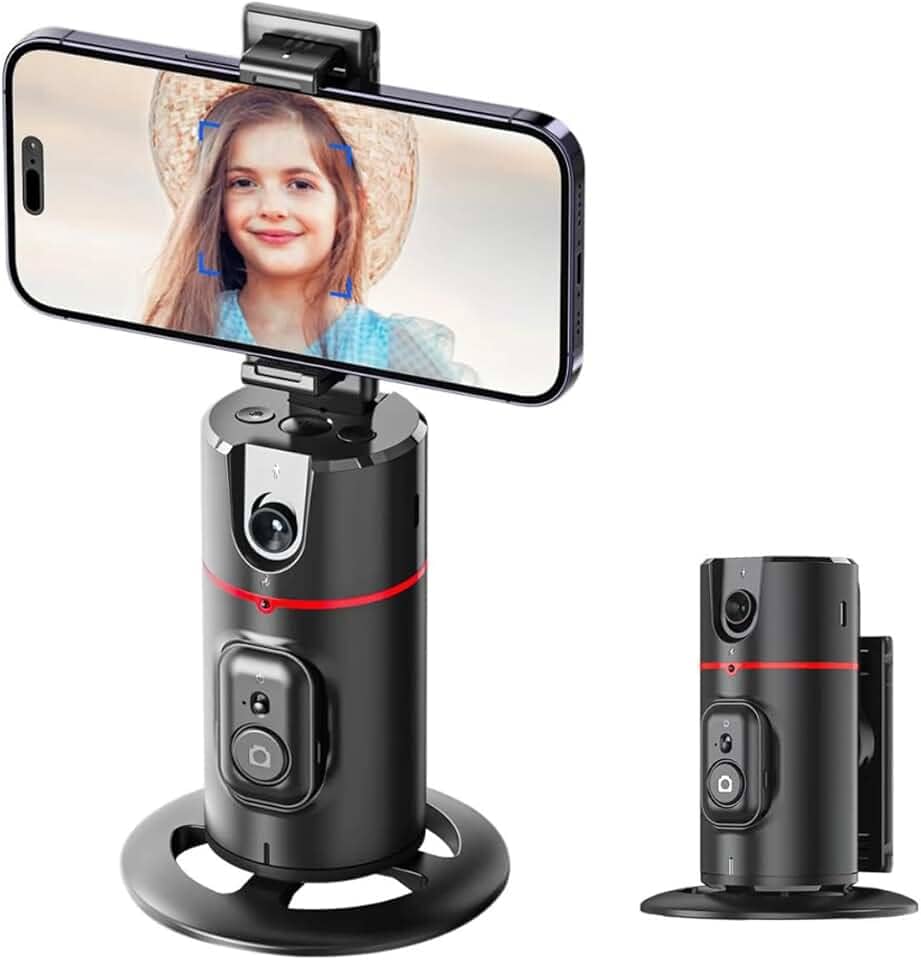 Suporte de Celular 360° com Rastreamento Detecção Facial Automático Estabilizador Inteligente sem App Tripé para Celular Gravações Gimbal Ideal para Lives e Vídeos Premium