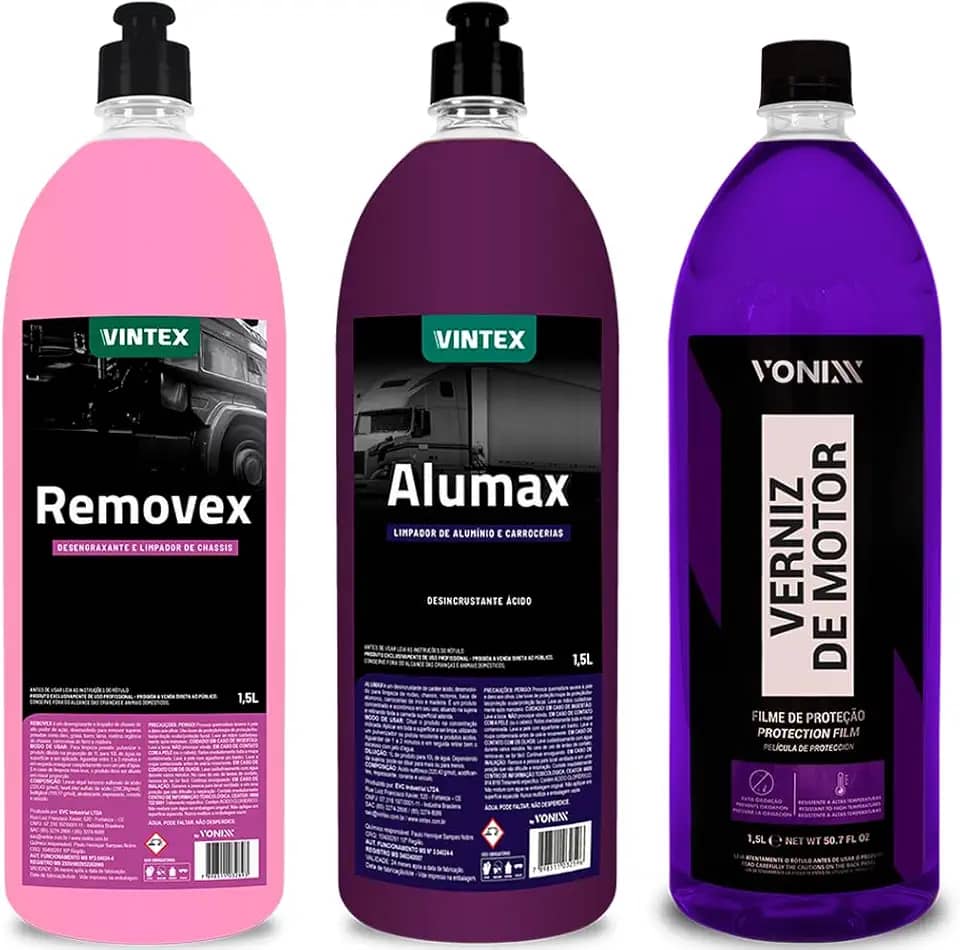 Kit Removex 1,5l + Alumax 1,5l + Verniz De Motor 1,5l Vonixx