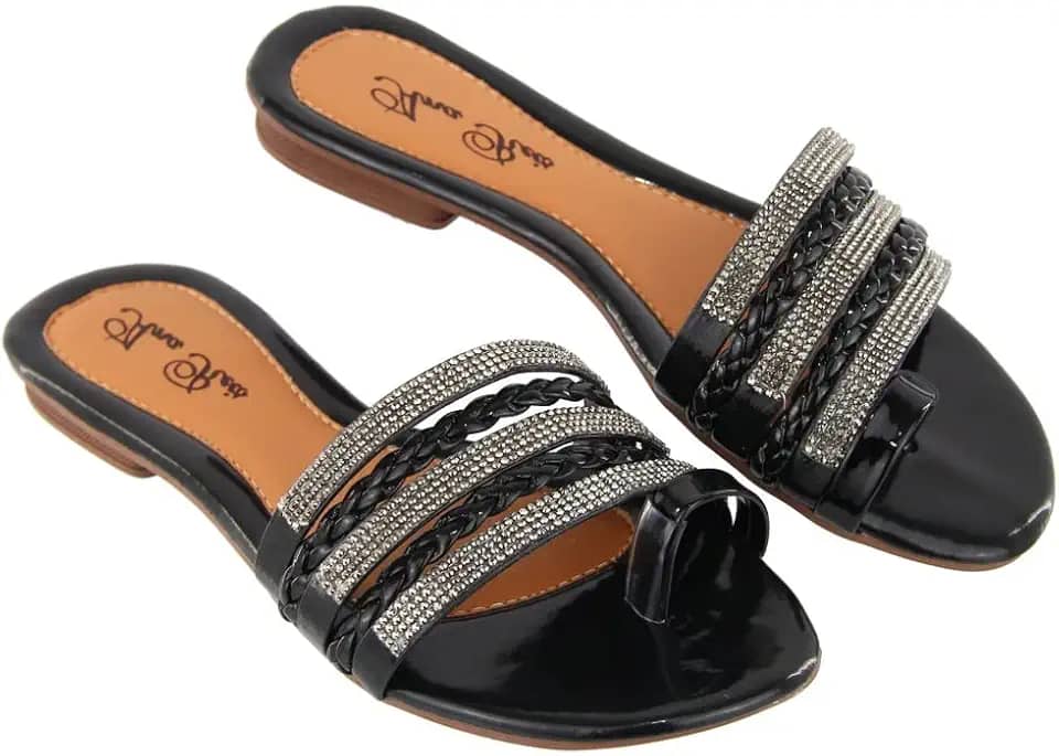 Sandália Rasteirinha Feminina Strass Diamante Confort