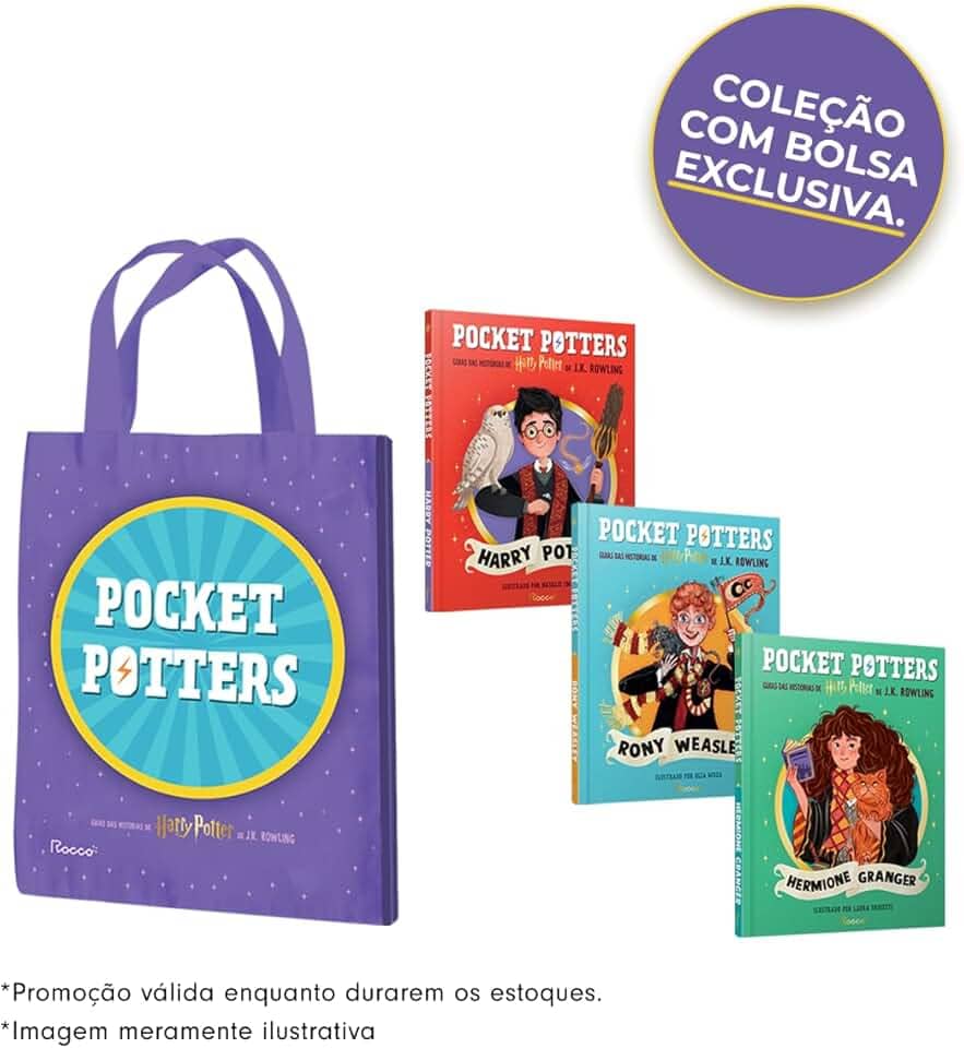 Coleção Pocket Potters (3 livros com sacola): Guias das histórias de Harry Potter de J.K. Rowling