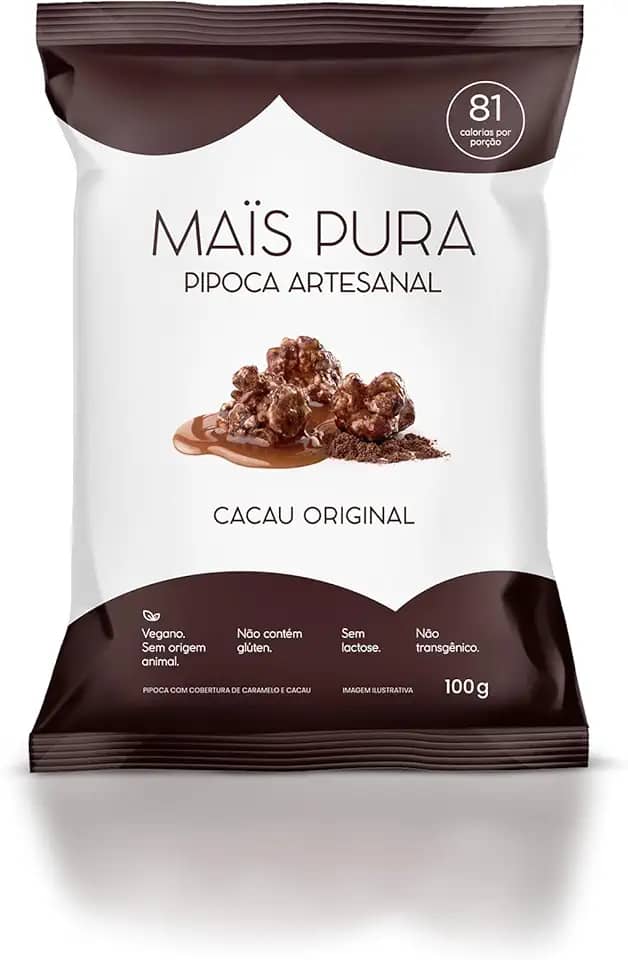 Mais Pura Pipoca Artesanal Maïs Pura Sabor Cacau Original 100G