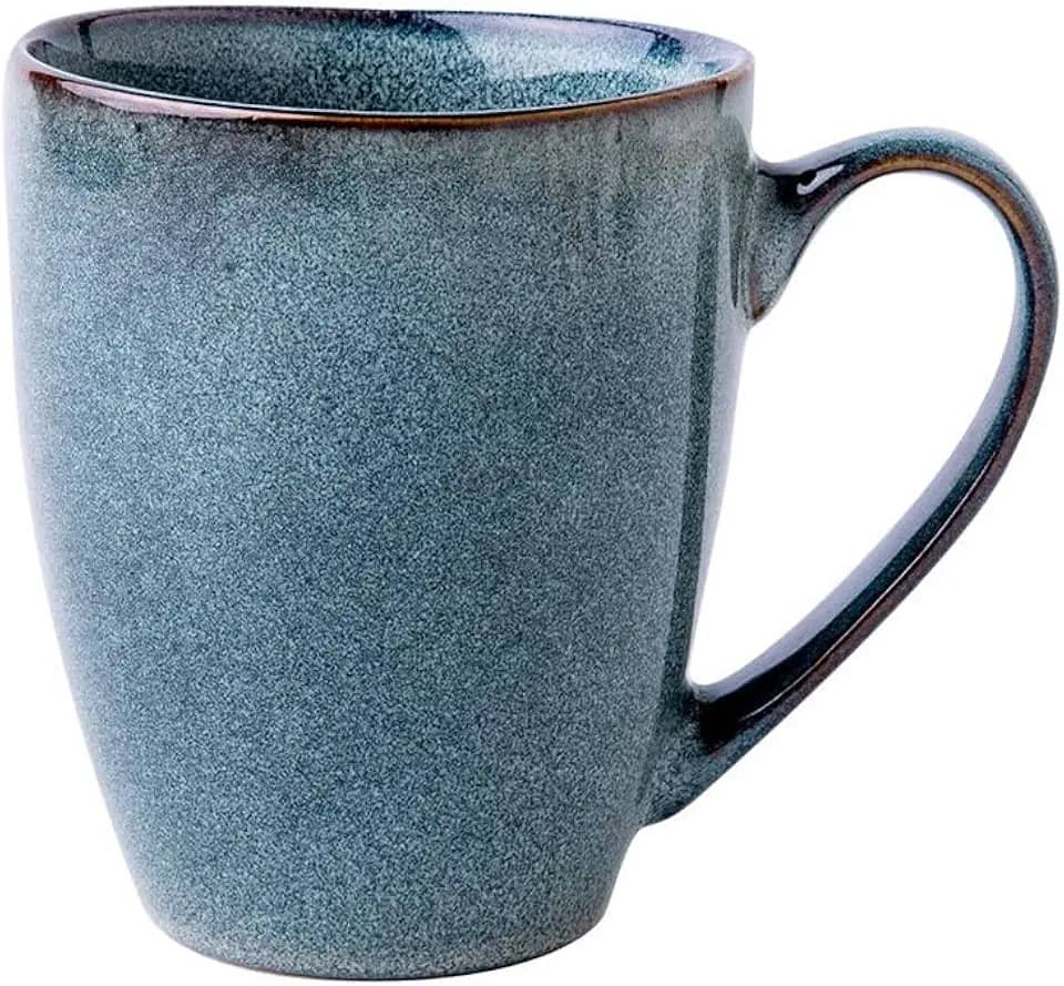 Caneca de viagem copo europeu de esmalte copo de água de cerâmica caneca personalizada retro irregular xícara de café 450 ml brilhante com alça xícara de café reutilizável, 01