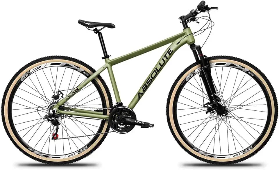 Bicicleta Aro 29 Quadro em Alumínio Modelo Novo Absolute Nero 5 Com Relação 3x7 21 Velocidades Garfo de Suspensão 80mm e Freios a Disco