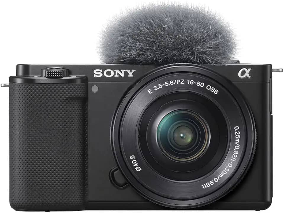 Câmera Fotográfica S.ony ZV-E10 e Lente 16-50mm Preto