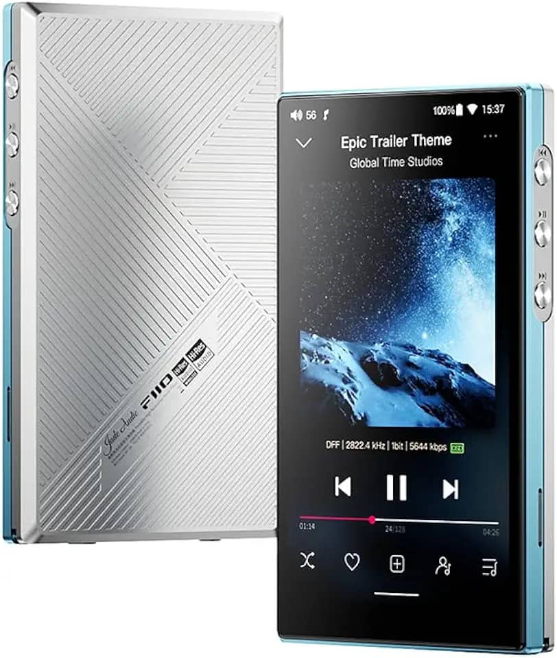 JadeAudio Leitor de música FiiO JM21 Android 13 de alta resolução com Snapdragon 680, Bluetooth WiFi USB DAC 12,5H Playtime (azul celeste)