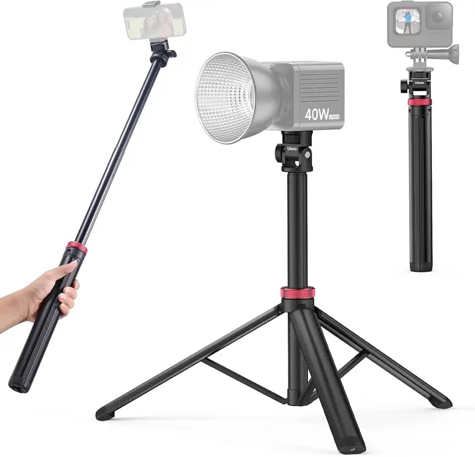 ULANZI MT-79 Tripé Extensível em Alumínio, 206cm com Cabeça Esférica 360° e Rosca 1/4' para Câmera/Luz/Vídeo/Celular, Suporte Portátil para Viagem