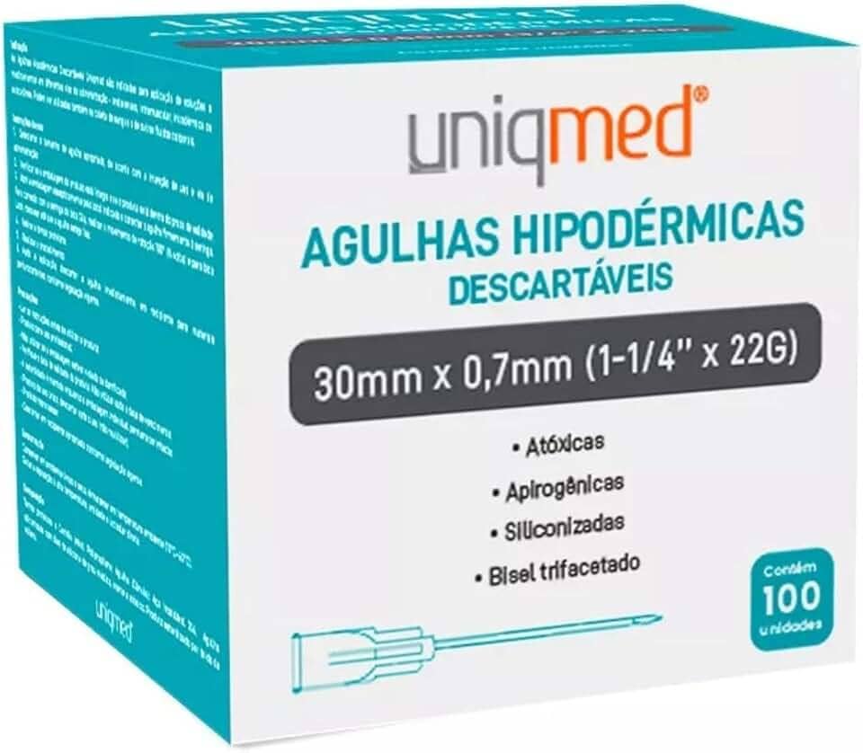 Uniqmed, Agulha hipodérmica Uniqmed 30x0,7 22g