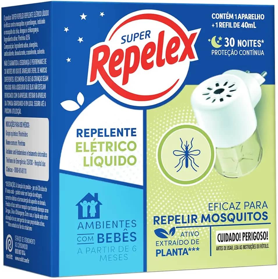 Repelex Repelente elétrico líquido 30 noites Aparelho + Refil