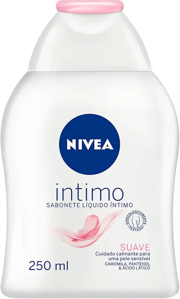 NIVEA Sabonete Líquido Íntimo Suave 250ml - Mantém o ph natural, com extrato de camomila, limpeza suave, sem corantes, testado dermatologicamente e ginecologicamente