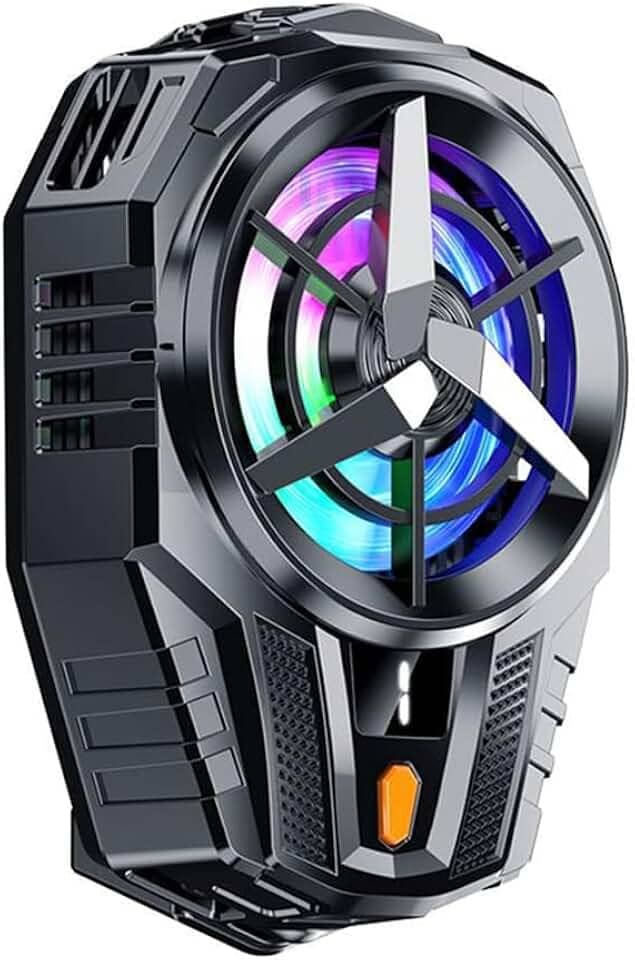 Suporte Refrigerador para Celular com LED RGB, 3 Velocidades de Resfriamento, Fivela Telescópica Ajustável 6.5-8.4cm, Ventilador Gamer para Smartphones