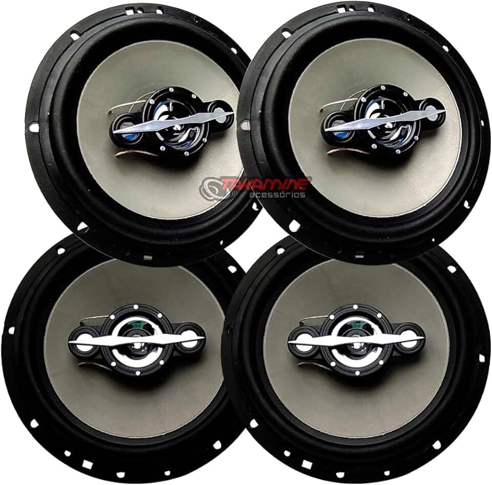 Kit 2 Pares Alto Falante 6 Polegadas Quadriaxial Som Automotivo 280W Leson
