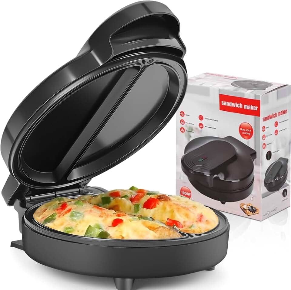 Omeleteira Elétrica, 2 Cavidades, Antiaderente, Preta, 110V