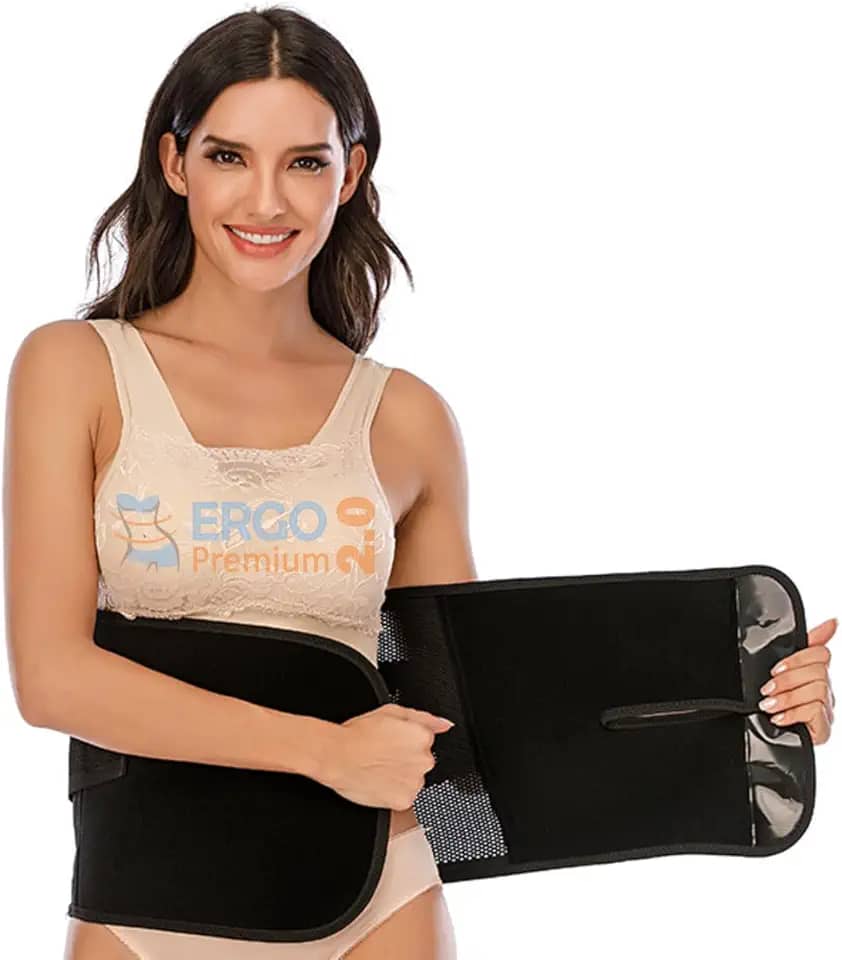 Cinta De Compressão Com Hastes e Velcro Ajustável Ergo Premium (Preto, G)