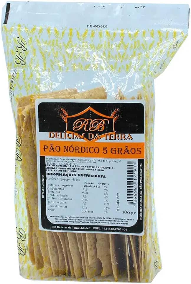 Pão Nórdico 5 Grãos RB Delícias da Terra 180g