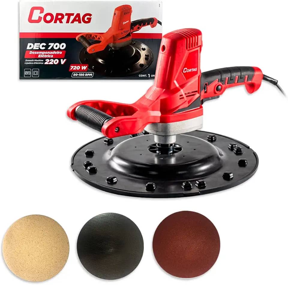 Cortag Desempenadeira Elétrica para Reboco Dec-700, 720w Parede Textura Revestimento Massa Corrida Calfino - 127, Volts