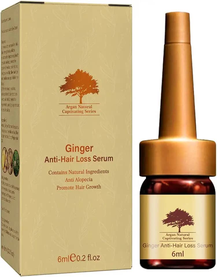 Óleo anti-queda de cabelo | 6ml Óleo Essencial de Gengibre Puro - Óleo Essencial Hidratante para o Crescimento Capilar com Gengibre, Ginseng, Óleo de Hortelã-pimenta Projetado para Afinamento e Aocate