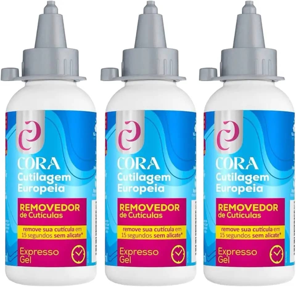 Kit 3 King Removedor de Cutículas em Gel Expresso Cora Cutilagem Européia 100ml