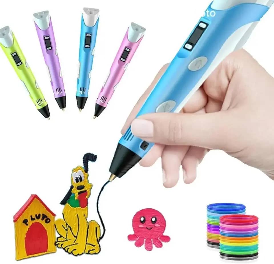 Caneta de Impressao 3D com Filamentos PLA/ABS Carregamento via Fonte e Usb Premium