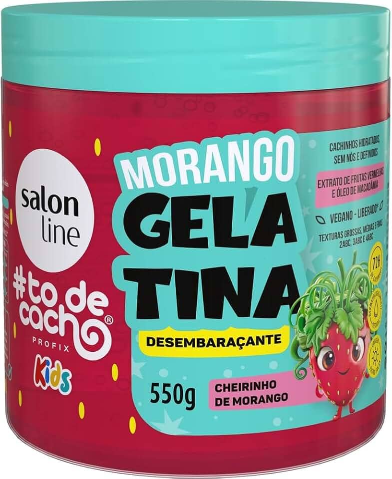 Salon line to de cachos creme desembaraçante gelatina de morango, 550g