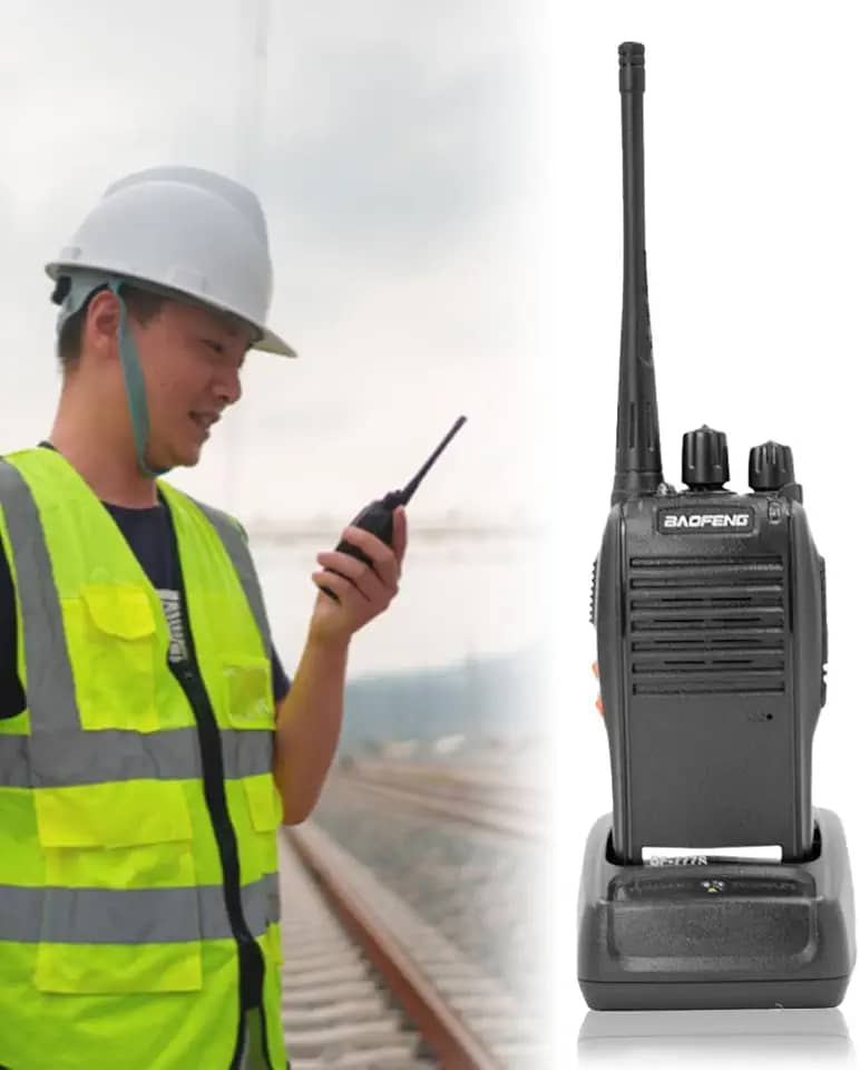 Kit 2 Rádio Comunicador Profissional AGold BF-777S Walk Talk HT UHF 16 Canais – Bateria Recarregável 1500mAh, Fones, Bases Bivolt e Alcance até 6km