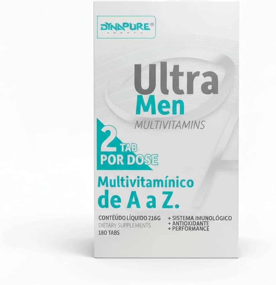 Ultra Men Multivitamínico Fórmula Avançada A-Z+ | Contém 180 Tabletes (Duração de 3 Meses) | Ultra Concentrado para Alta Performance, Energia e Imunidade - Dynapure® By Dynamo Labz