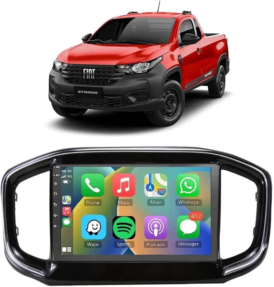 Kit Multimidia Strada Endurance 2020/2025 AndroidAuto 9 Pol BT USB FM - Roadstar 908BR