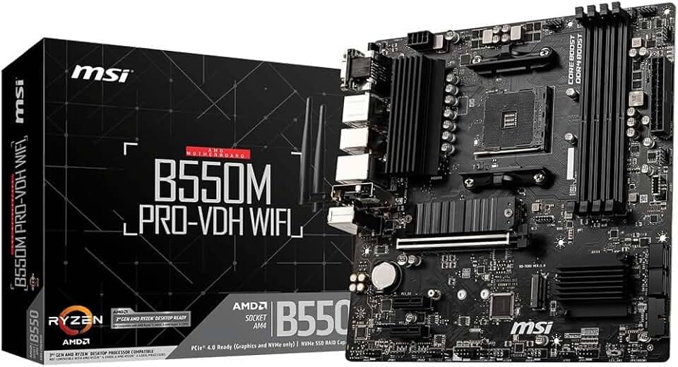 Placa Mãe MSI B550M PRO-VDH WIFI (AM4/4xDDR4/HDMI/DisplayPort/VGA/M.2/USB 3.2)