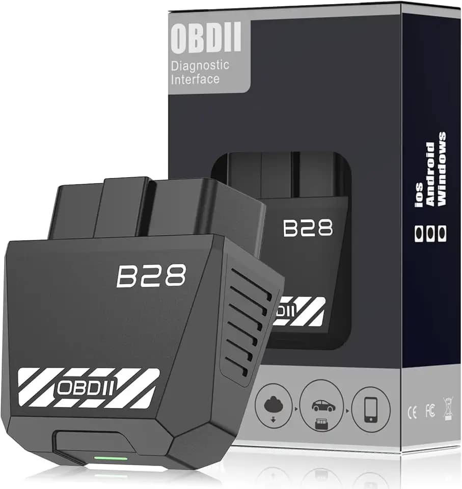 Scanner OBD2 para carro Bluetooth 5.4 – os códigos podem ser lidos e apagados rapidamente com Android e iOS compatível com Android e iOS – Diagnóstico do motor do veículo, ABS, SRS, airbags e mais de