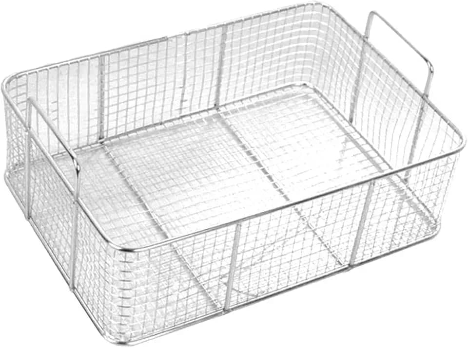 Cesto para fritar batatas fritas reutilizável em aço inoxidável, com filtro e tela para óleo quente, ideal para uso em cozinhas comerciais e de