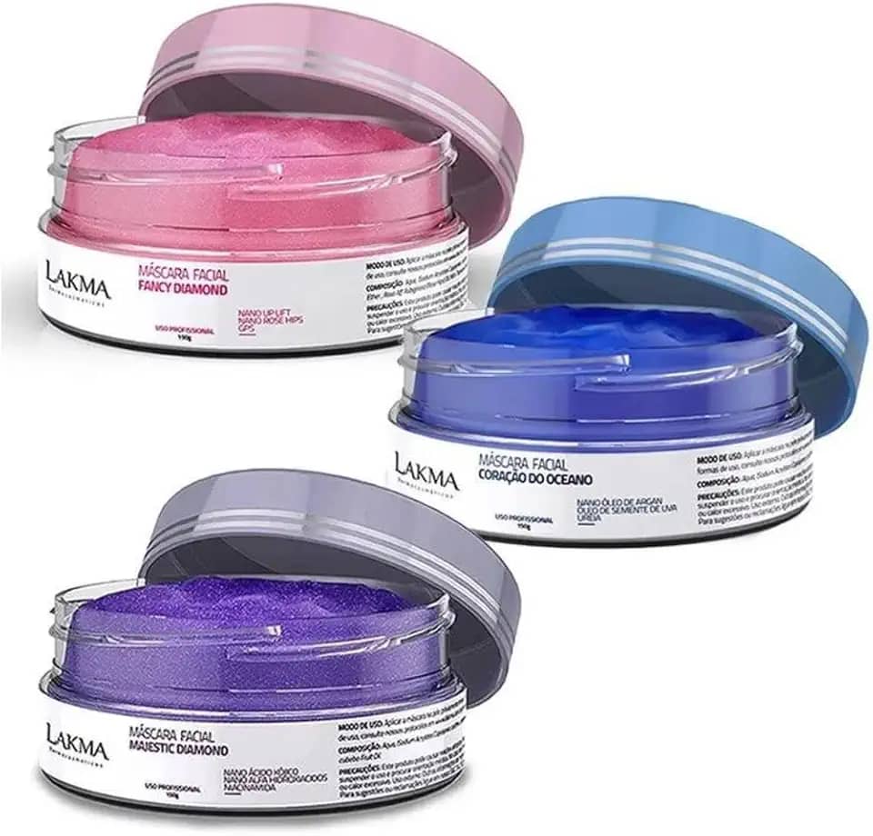 Kit Máscaras Faciais Joias Raras 3 itens Lakma