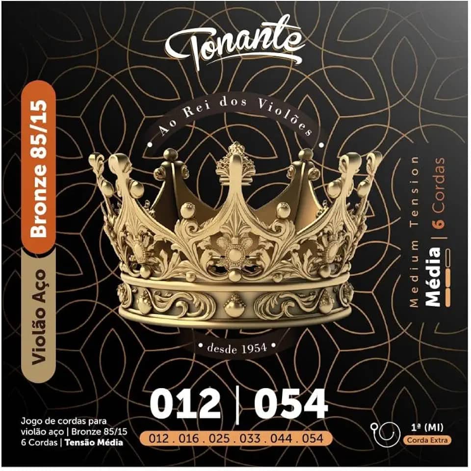 ENCORDOAMENTO 012 AÇO BRONZE 85 15 P/VIOLÃO 0.012-0.054 – TNVA12B85