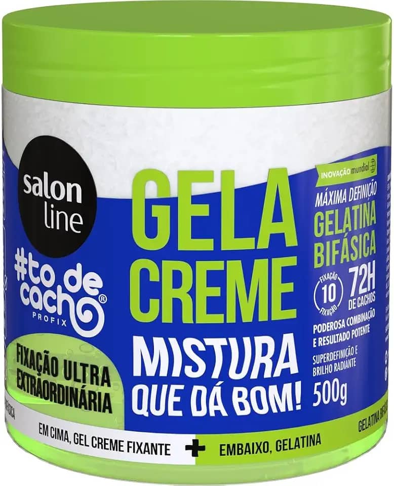 Salon Line, Gel&Creme, #todecacho, Fixação Ultra Extraordinária, Vegana - Para Cabelos Ondulados, Cacheados e Crespos