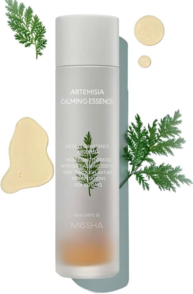 MISSHA Essência calmante Artemisia 150 ml - 100% tônico facial de extrato de artemísia anual para pele sensível, tônico coreano com artemísia de fermentação dupla, alivia vermelhidão e acne