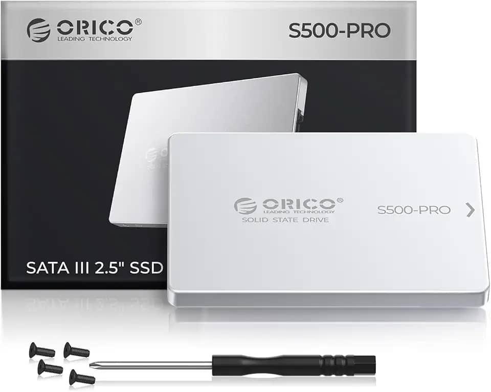 ORICO SSD SATA de 1 TB, unidade de estado sólido interno de 2,5 polegadas, até 550 MB/s, SSD 3D NAND SATA III com revestimento de alumínio, para desktop, laptop, PS4, NAS, unidade externa DIY -