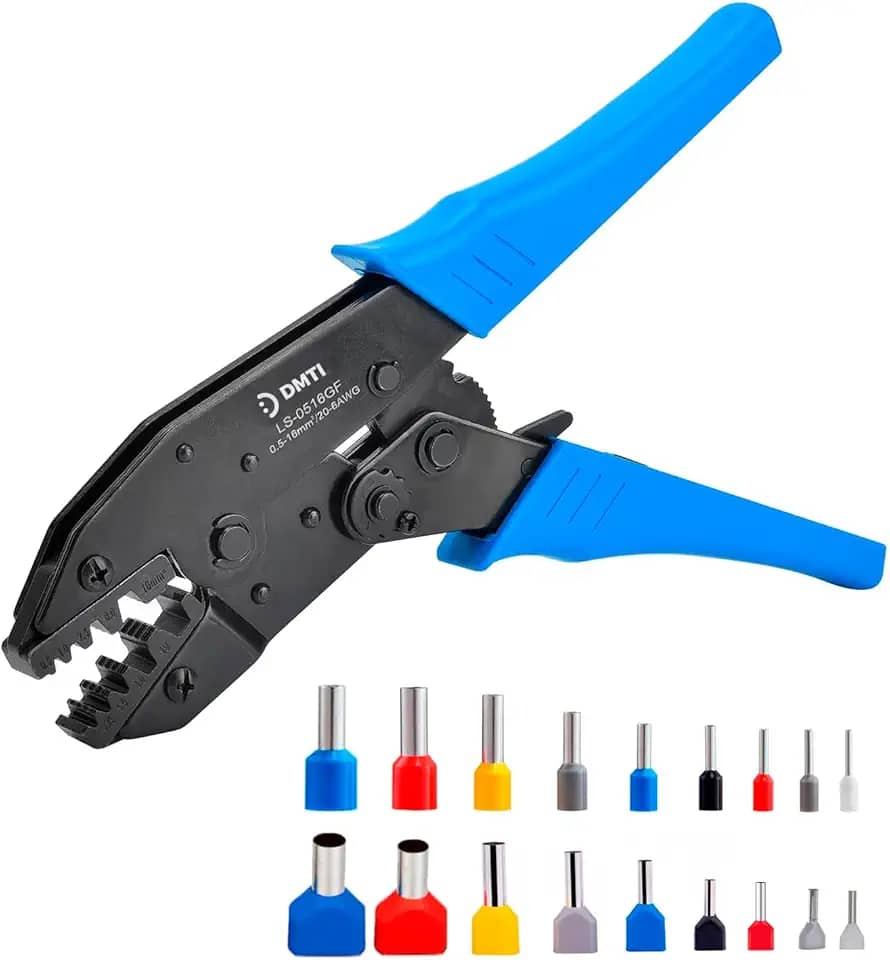 DMTI Alicate de Crimpar Prensa Terminais Ilhós Tubular 0,5 Até 16mm