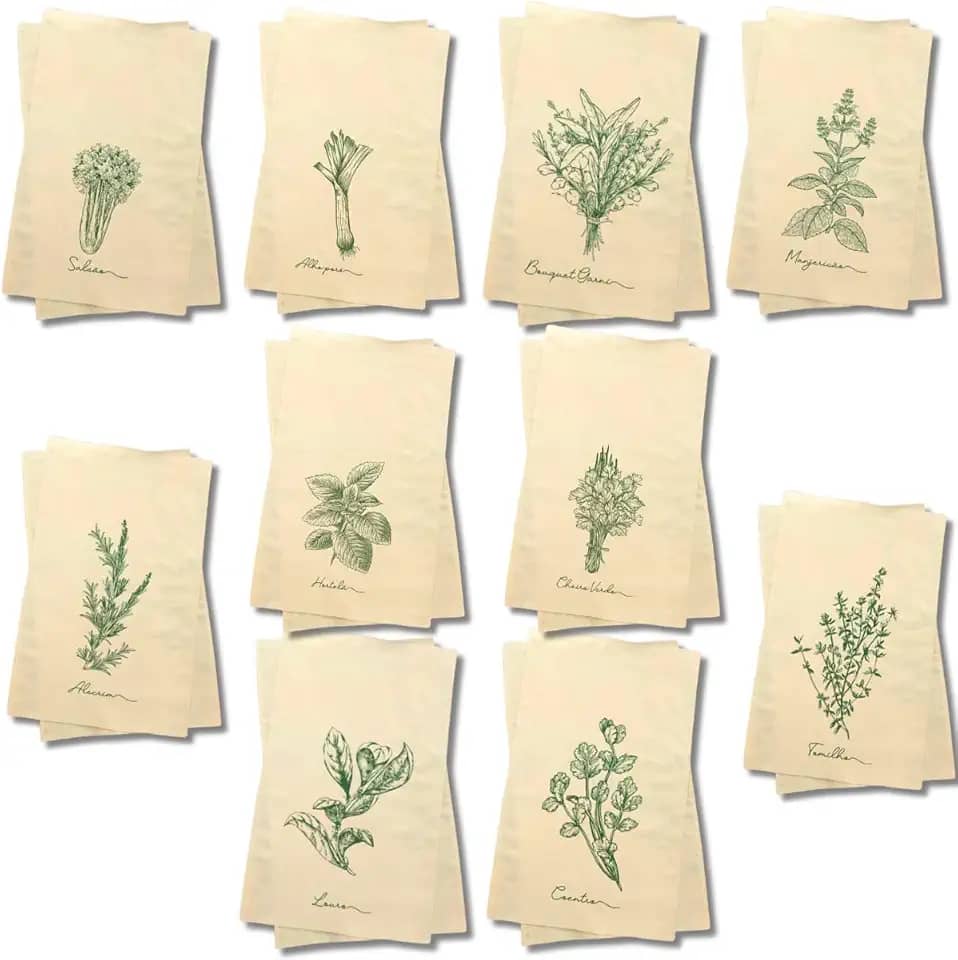 Kit 5 Panos De Prato Cru Coleção Temperos 100% Algodão Cru Minimalista Decorativo