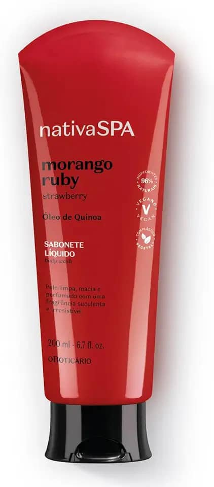 Sabonete Líquido Corporal Nativa Spa Morango Ruby 200Ml