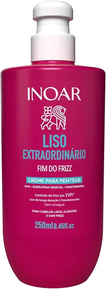 Inoar, Liso Extraordinário Creme para Pentear Antifrizz com Brilho Espelhado 250ml