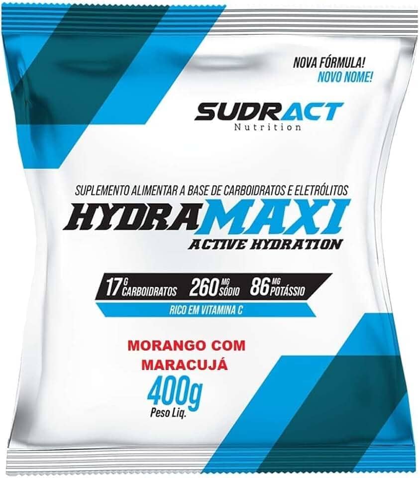 Sudract Hydramaxi Isotônico Em Pó - 400G Refil Morango Com Maracujá - Nutrition