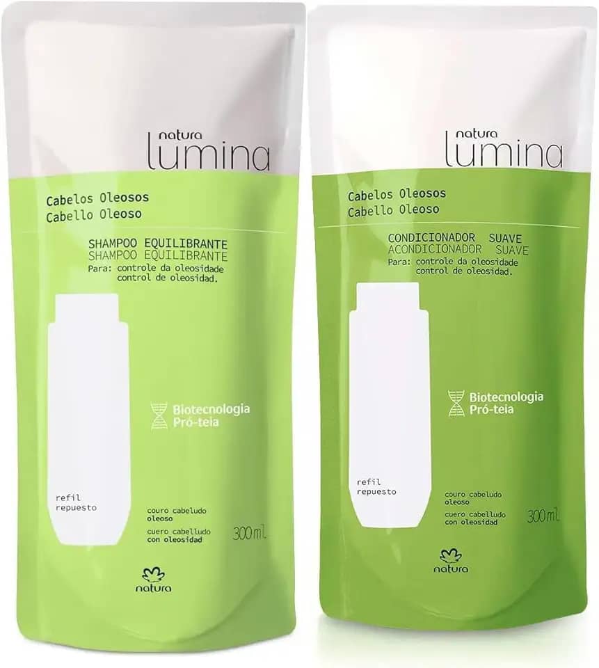 Combo Refil Shampoo e Condicionador Antioleosidade Lumina