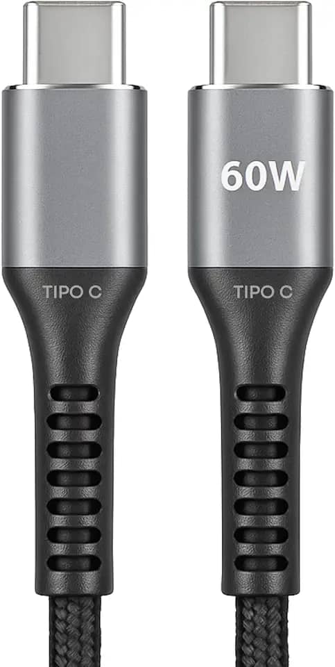 Cabo USB C Turbo Tipo C Trançado Compatível com iPhone e Samsung Resistente Carregador USB-C 2M 60W Carregamento Rápido Compatível com Cabo iPhone USB C