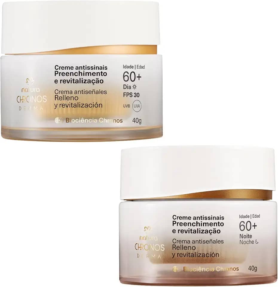 KIT Natura CHRONOS Creme Antissinais 60+ DIA e NOITE