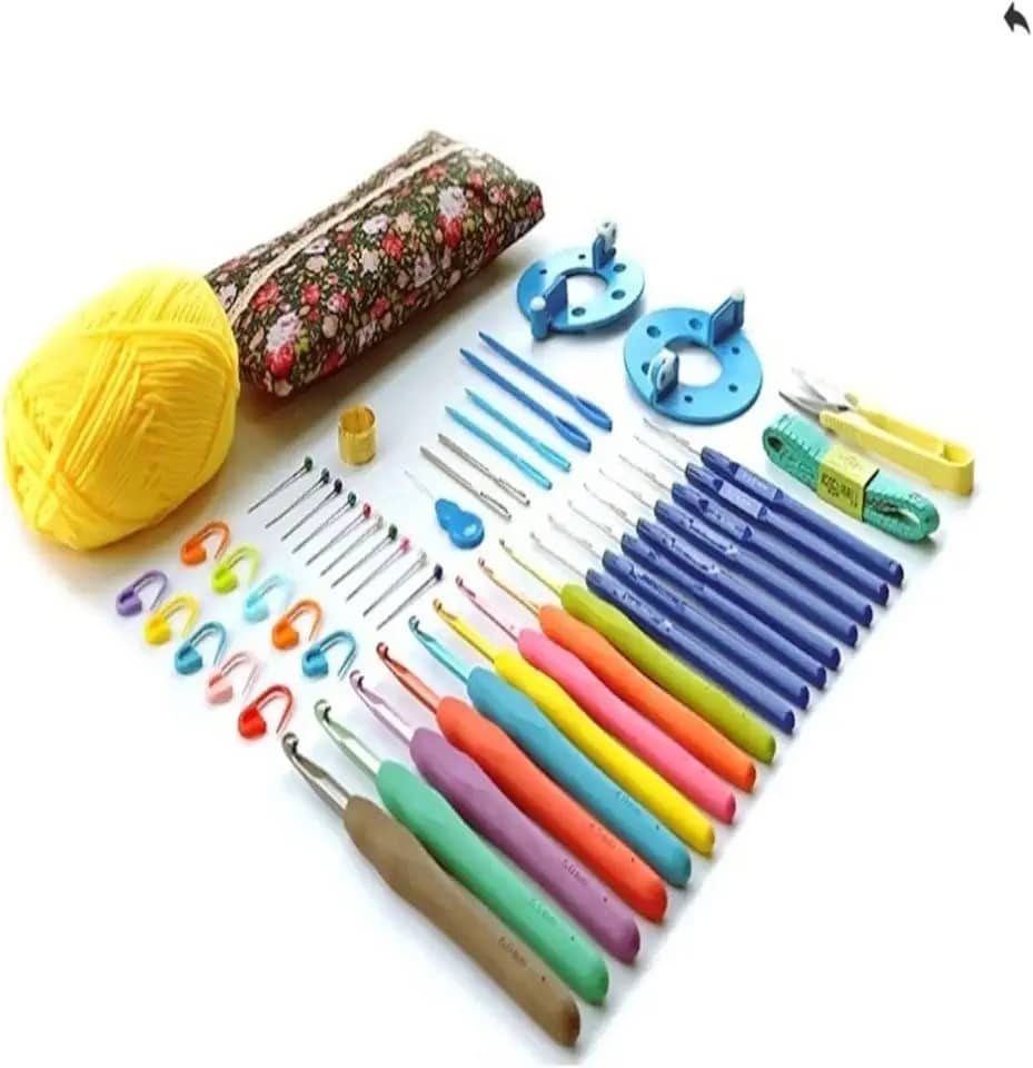 Kit-Premium Crochê Amigurumi 16 Agulhas Com Estojo e Acessórios - Oferece Todas as Ferramentas e Acessórios Necessários para Realizar Projetos Criativos com Precisão e Conforto