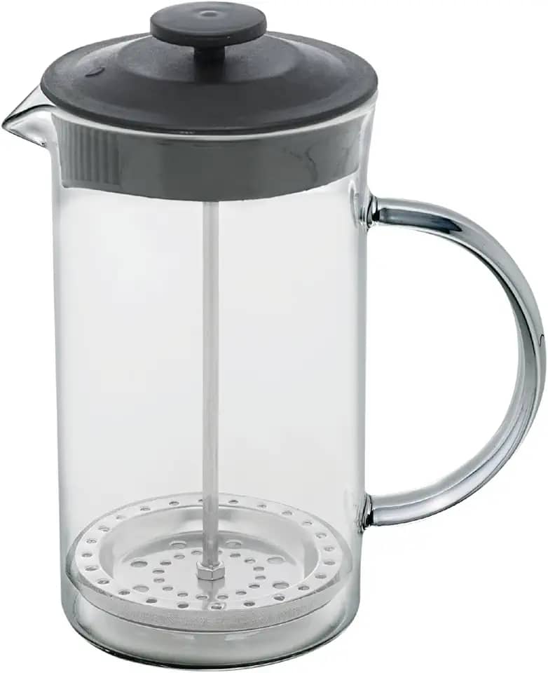 LYOR - Cafeteira Prensa Francesa de Vidro Borossilicato e Tampa de Plástico Lyon Preta 600ml
