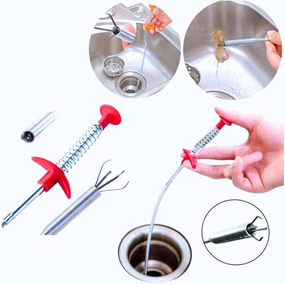 Desentupidor com Garras Versátil 60/90 cm: Solução Eficiente para Ralos, Pias, Canos e Tubos - NEXUS MARKET (60 cm)