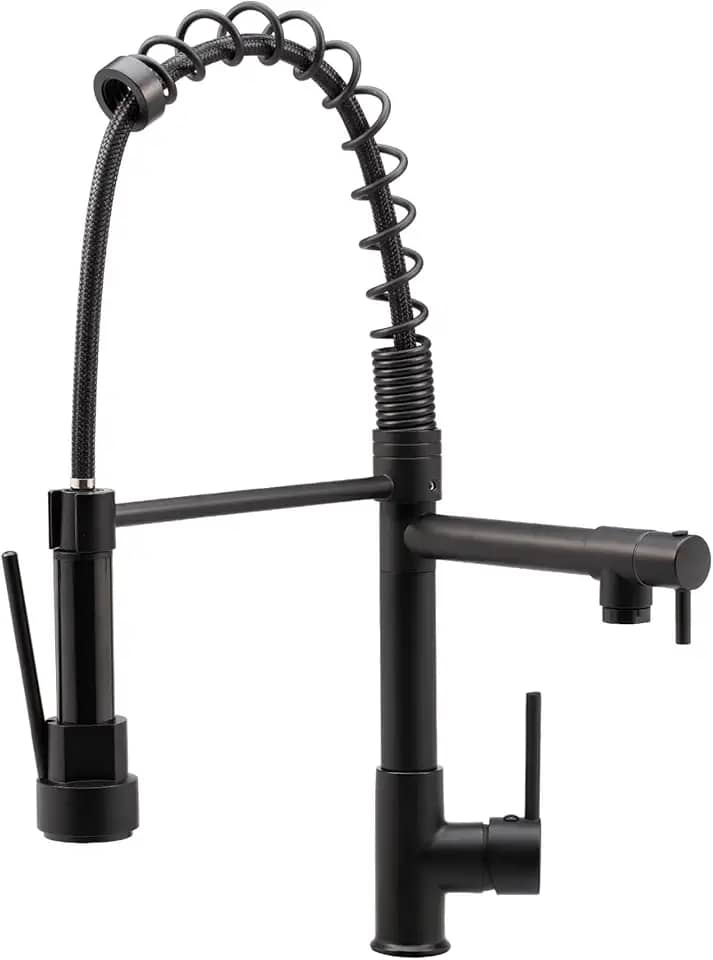 Torneira Cozinha Gourmet Pia Monocomando Extensível 50cm Luxo (Preto Fosco)