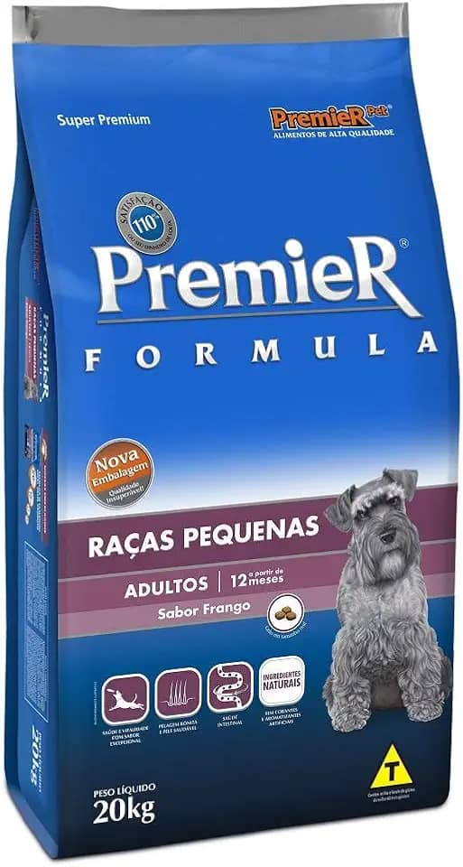 Premier - Ração Formula Alimento Para Cães Adultos Porte Pequeno Sabor Frango Pacote de 20kg